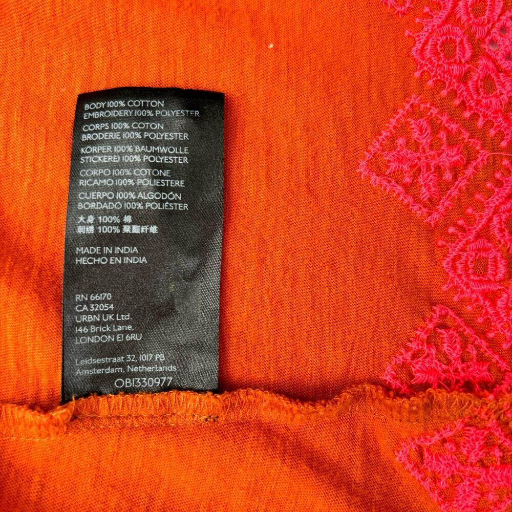 Anthropologie Rica Embroidered Top Size M Sleeveless Ruffled Cotton Easy Comfy - Picture 8 of 9